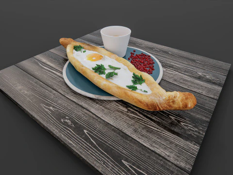 Hamb&uacute;rguer de padaria de caf&eacute; da manh&atilde; Modelo 3D