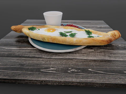 Hamb&uacute;rguer de padaria de caf&eacute; da manh&atilde; Modelo 3D