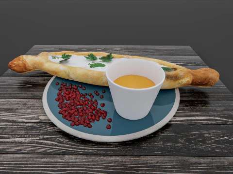 Hamb&uacute;rguer de padaria de caf&eacute; da manh&atilde; Modelo 3D