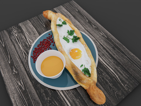 Breakfast bakery burger Model 3D