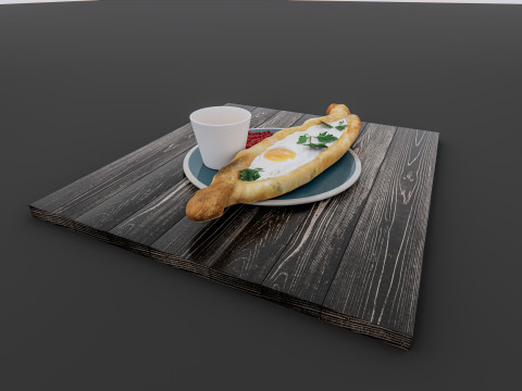 Breakfast bakery burger Model 3D