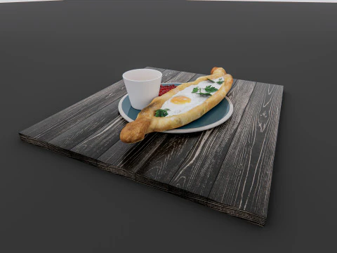 Hamb&uacute;rguer de padaria de caf&eacute; da manh&atilde; Modelo 3D