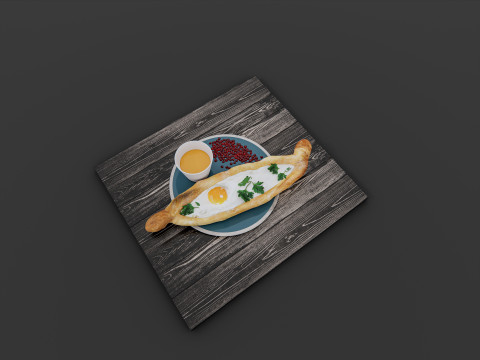 Breakfast bakery burger Model 3D