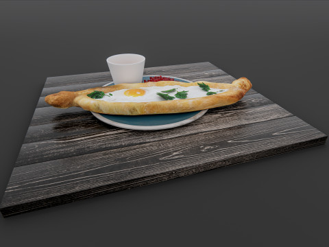 Breakfast bakery burger Model 3D