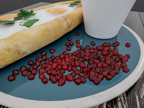Breakfast bakery burger Model 3D