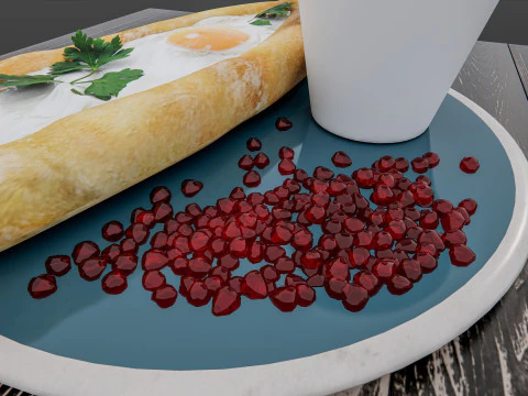 Hamb&uacute;rguer de padaria de caf&eacute; da manh&atilde; Modelo 3D