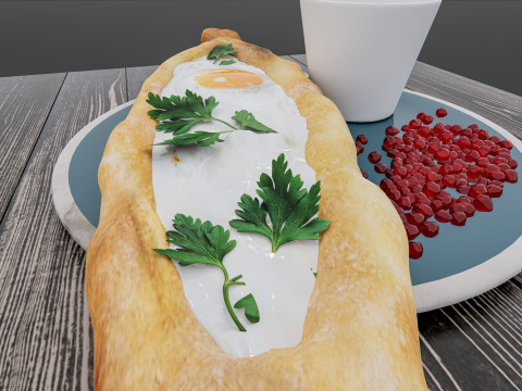 Breakfast bakery burger Model 3D