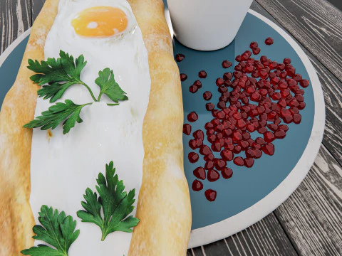 Hamb&uacute;rguer de padaria de caf&eacute; da manh&atilde; Modelo 3D