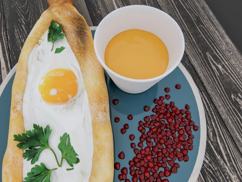 Hamb&uacute;rguer de padaria de caf&eacute; da manh&atilde; Modelo 3D