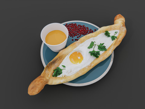 Breakfast bakery burger Model 3D