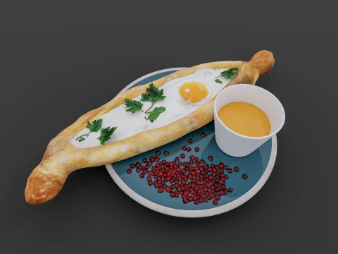 Hamb&uacute;rguer de padaria de caf&eacute; da manh&atilde; Modelo 3D