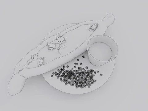 Hamb&uacute;rguer de padaria de caf&eacute; da manh&atilde; Modelo 3D