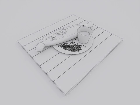 Breakfast bakery burger Model 3D