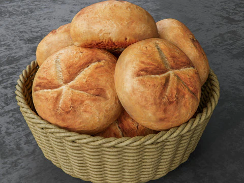 B&auml;ckerei-Br&ouml;tchenbrot 3D Modell