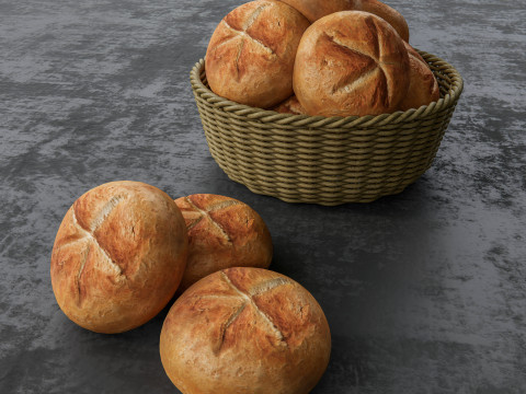 Bakery Bun Bread 3D मॉडल
