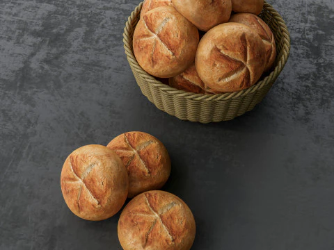 B&auml;ckerei-Br&ouml;tchenbrot 3D Modell