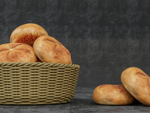 B&auml;ckerei-Br&ouml;tchenbrot 3D Modell