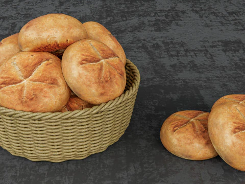 B&auml;ckerei-Br&ouml;tchenbrot 3D Modell