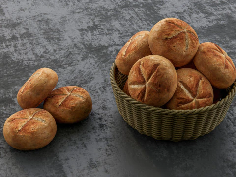 B&auml;ckerei-Br&ouml;tchenbrot 3D Modell