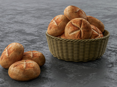 Bakery Bun Bread 3D मॉडल