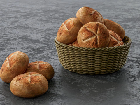 B&auml;ckerei-Br&ouml;tchenbrot 3D Modell
