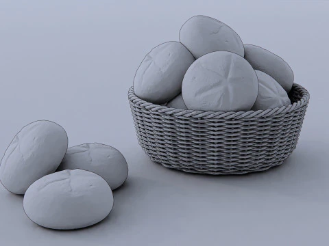 B&auml;ckerei-Br&ouml;tchenbrot 3D Modell