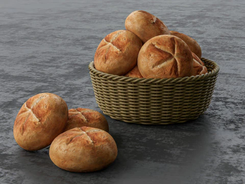 B&auml;ckerei-Br&ouml;tchenbrot 3D Modell