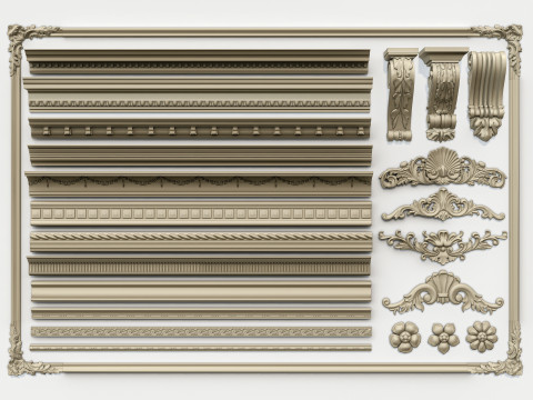 Classic carvings moldings 00 Modelo 3D