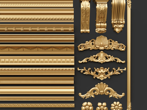 Classic carvings moldings 00 Modelo 3D