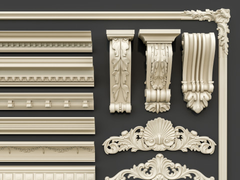 Classic carvings moldings 00 Modelo 3D
