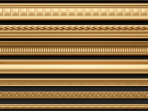 Classic carvings moldings 00 3D Model