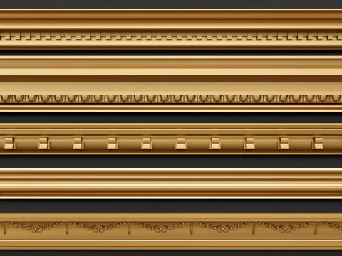 Classic carvings moldings 00 3D Model