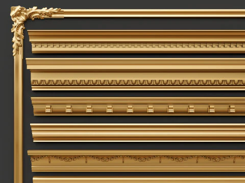 Classic carvings moldings 00 3D Model