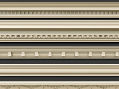Classic carvings moldings 00 3D Model