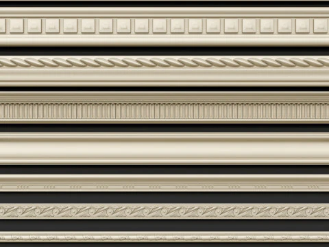 Classic carvings moldings 00 3D Model