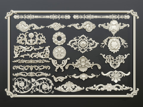 Classic carvings moldings 0 3D मॉडल