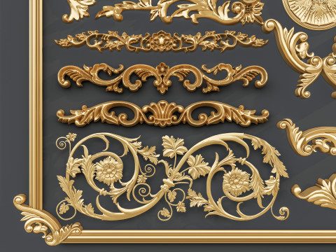 Classic carvings moldings 0 3D मॉडल