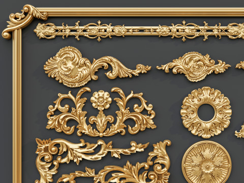Classic carvings moldings 0 3D मॉडल