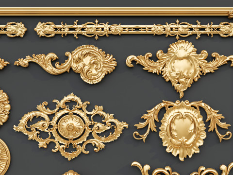 Classic carvings moldings 0 3D मॉडल