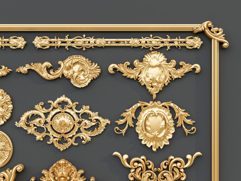 Classic carvings moldings 0 3D मॉडल