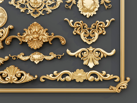 Classic carvings moldings 0 3D मॉडल