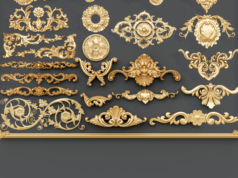 Classic carvings moldings 0 3D मॉडल