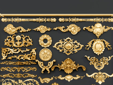 Classic carvings moldings 0 3D मॉडल