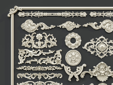 Classic carvings moldings 0 3D मॉडल