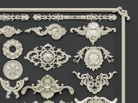 Classic carvings moldings 0 3D मॉडल