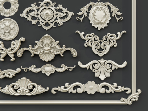 Classic carvings moldings 0 3D मॉडल
