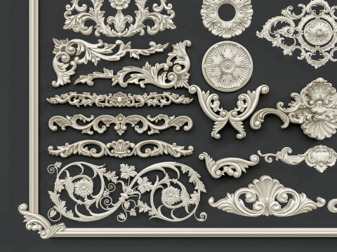 Classic carvings moldings 0 3D मॉडल