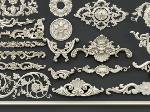 Classic carvings moldings 0 3D मॉडल