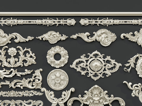 Classic carvings moldings 0 3D मॉडल
