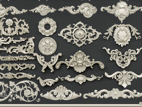 Classic carvings moldings 0 3D मॉडल